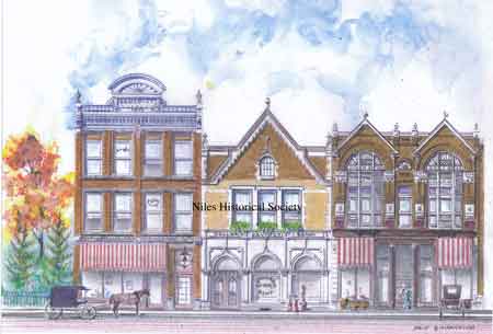 David’s drawing of the City National Bank Building which had been built in 1893 on part of the site of the original McKinley home was bought in 1905 by the Dollar Bank. The Dollar Bank remained at this location until 1918 when it moved to the southeast corner of Main and Park Avenue.