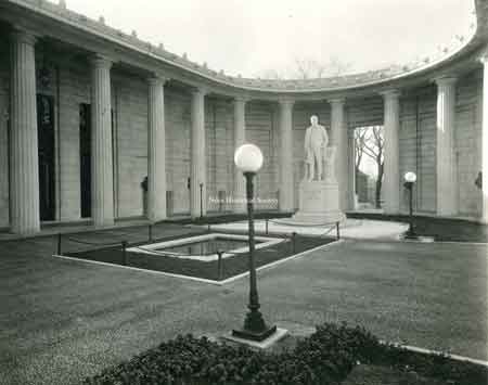 The McKinley Memorial "Court of Honor" and the J. Massey Rhind statue of William McKinley.