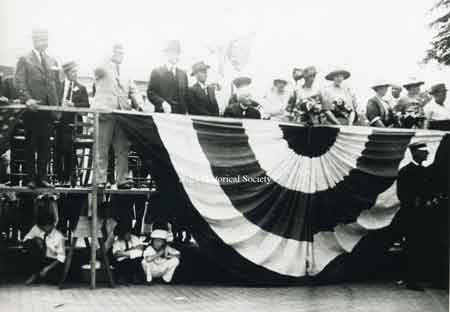 Another in a series of shots of the unveiling of the Warren G. Harding bust at the McKinley Memorial in 1921.