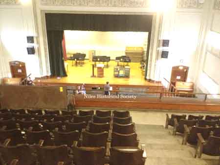 View of stage from auditorium balcony