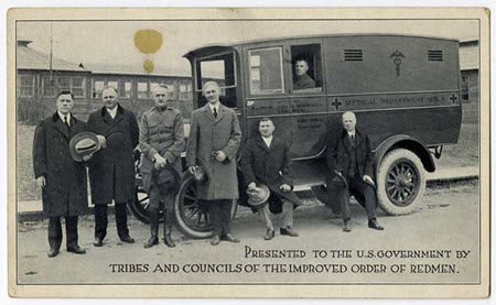 Ambulance presented to U.S. Government by Tribes and Councils of the Improved Order of the Redman