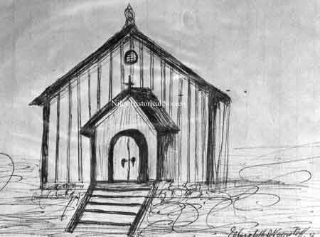 This crude sketch of the building they met in on the southside was made by one of the older members of the church many years ago.