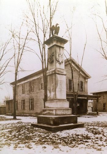 A tall stately Quincy granite monumen