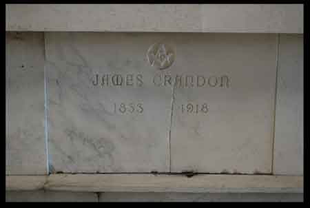 James Crandon, March 3, 1833-October 15, 1918 is buried in Niles Union Cemetery in the Mausoleum: Col 10 Elevation A on the right side in Niles, Ohio. 