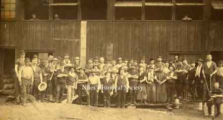 A photograph of the Falcon Iron & Nail factory employees.