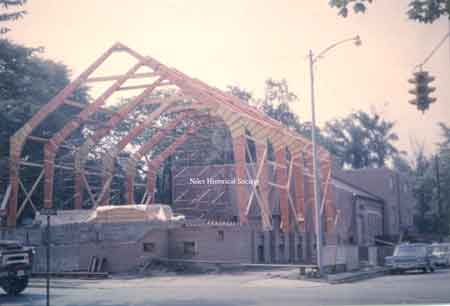 Exposure of the construction of the new building of First Christian Church located on the corner of Arlington and Church taken during the summer of 1966.