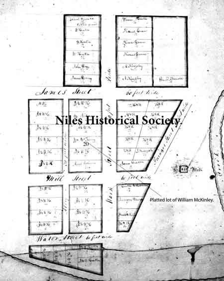 1834 Platting of lots in Nilestown, later Niles, Ohio.