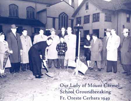 School Groundbreaking, Father Oreste Cerbara 1949.