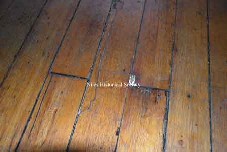 Detail of original wooden floors on first floor