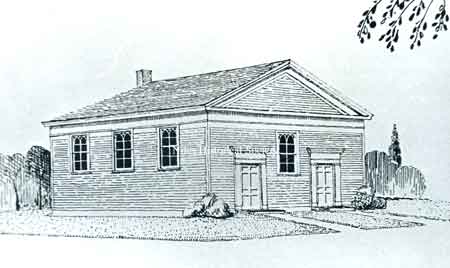 First United Presbyterian Church. This first church was constructed in 1849-1850 on a lot donated by James Heaton on the southwest corner of North Main and Church Streets.