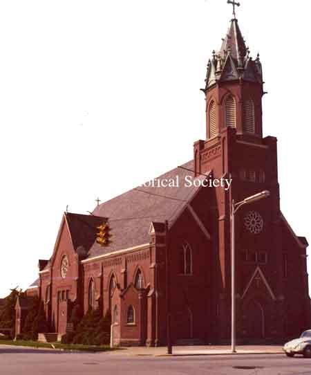 Photo taken of St. Stephen's Catholic church in Niles, Ohio. Dated Aug. 1975