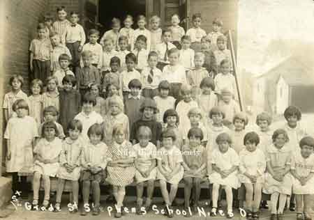 First grade at St. Stephen School in Niles, Ohio unknown date. possibly 1933.