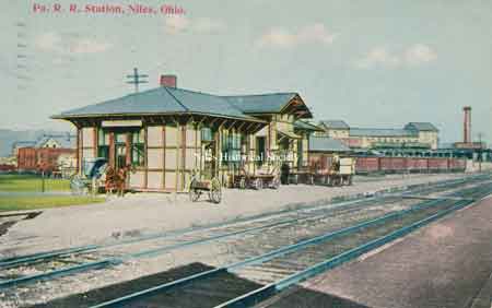 An early view of the Pennsylvania Railroad passenger station, which was located on South Main Street near the Mahoning River.
