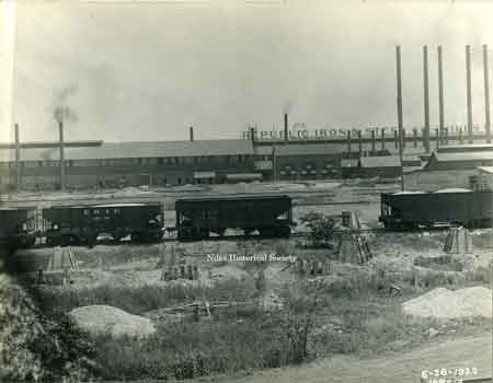 Taken on June 28, 1920, this is a view of the preparation work on the foundation for the No. 2 sheet mill.