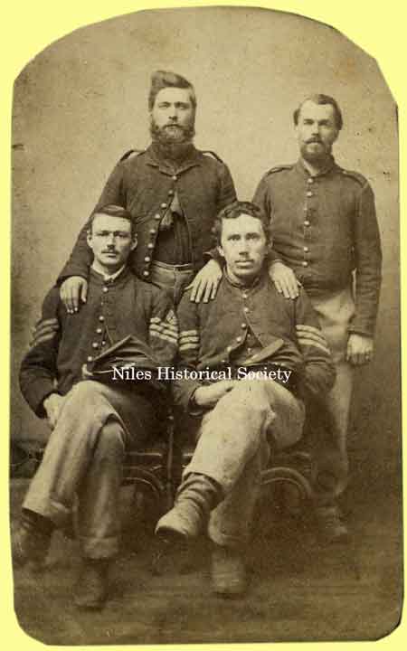 Hiram Ohl with a group of Civil War soldiers