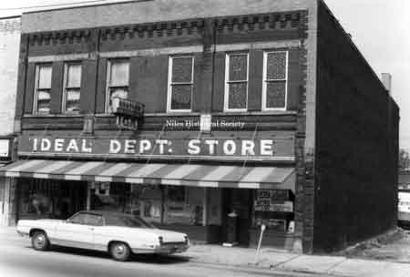 Photo taken of the Ideal Deptartment Store located on the east side of South Main Street in downtown Niles before urban renewal.