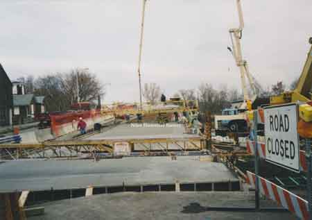 View of Main Street Viaduct being demolished