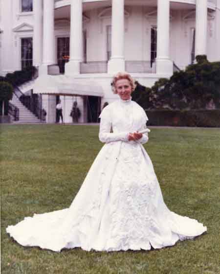 Rose DeJute as Mrs. Ida McKinley with Ladies of the White House dresses.