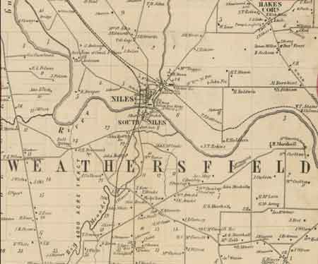 Weathersfield Township Map featuring Niles.