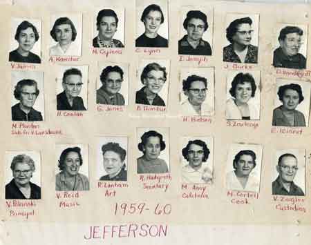 Staff of Jefferson School in 1959-60.