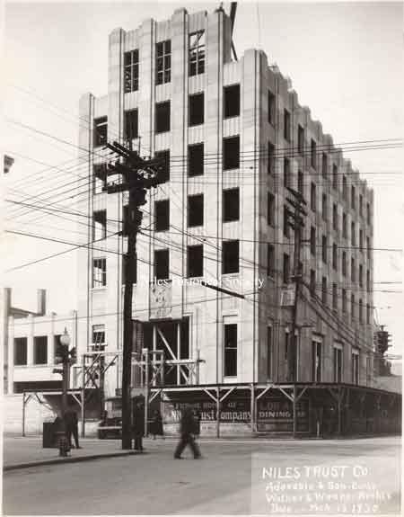 Front view, dated March 13, 1930, of the nearly-complete bank building.