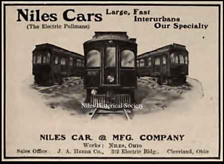 Advertisement for the Niles Car & Mfg. Co.