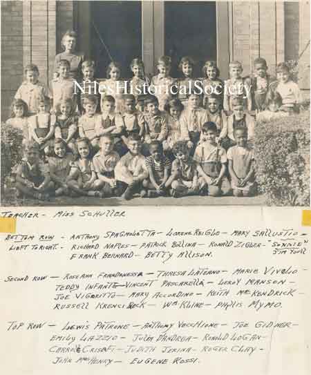 Miss Schuller's class at Jefferson Elementary School with names of the students below the photograph.