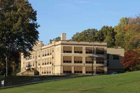 Side view of Washington School, 2013.