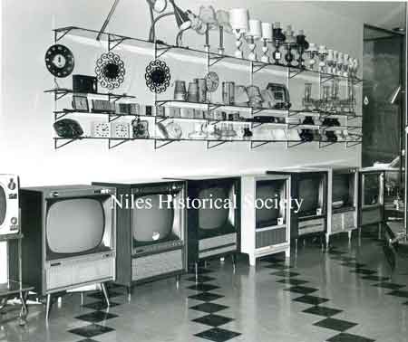 Display of modern television sets taken March 1960, the grand opening at 15 North Main.