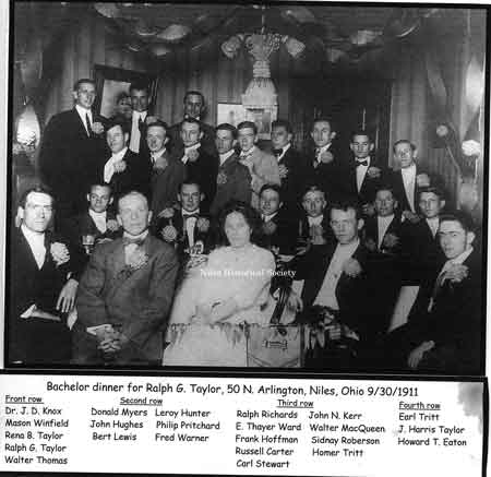 Gathering of family events for the Taylor family Bachelor party, September 30, 1911.