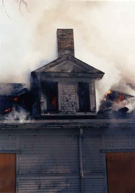 The old Administration Building burned down when juveniles set fire to it on January 29, 1972