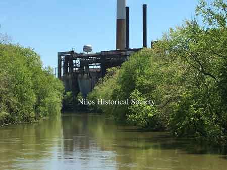 View of former Ohio Edison Plant along the Mahoning River looking east.