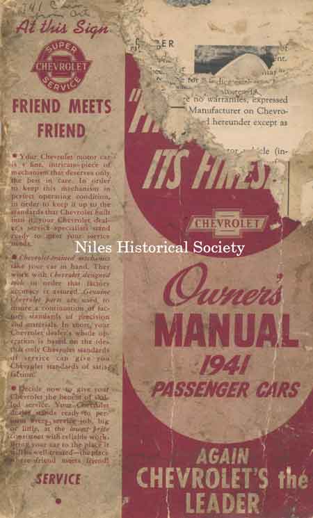 Owner's manual for 1941 Chevrolet passenge cars.