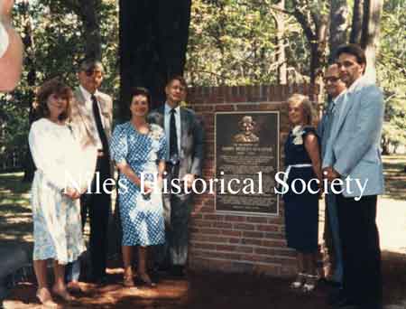 During the 1984 Sesquicentennial Celebration, a memorial plaque was dedicated in Stevens Park.