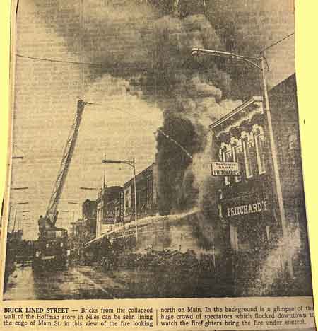 Newspaper photograph of Hoffman Fire.