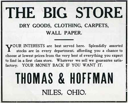 Thomas & Hoffman Department Store Advertisement. ca 1906
