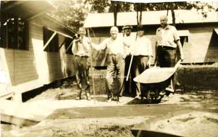 Maintenance men working at the Kiwanis Fresh-Air Camp located on Mines Road in Howland Twp. in the 1930's and 1940's.