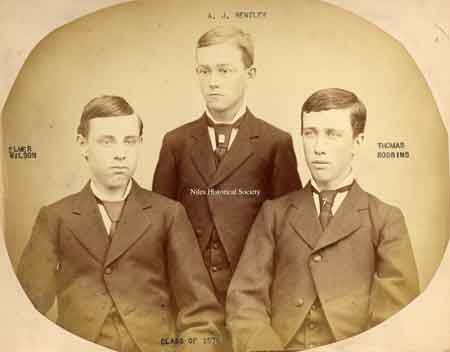 First graduating class: Elmer Wilson, A.J. Bentley, Thomas Robbins