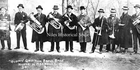 Gilbert's Gridiron Brass Band at the Niles-Meadville 1914 football game.