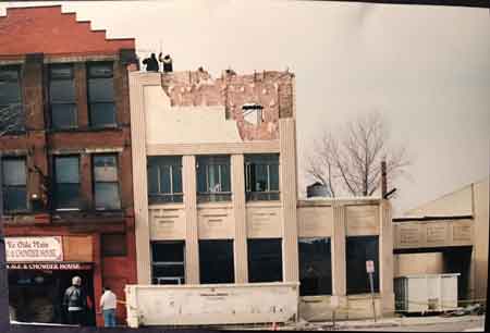 The Arden building is still standing as of January 1990 but the bank has been razed to make way for the replica of the McKinley Birthplace.