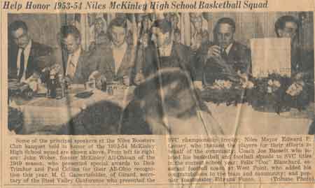 1953-54 Niles McKinley Basketball squad