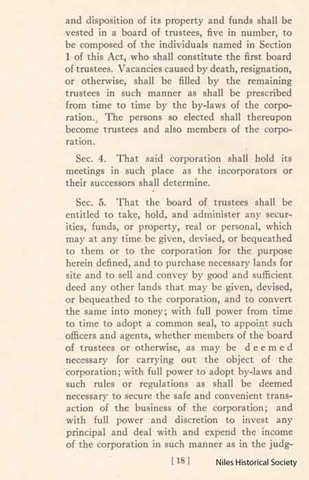 Page of the proposal to build a monument and memorial to William McKinley at Niles, Ohio, the place of his birth. 
