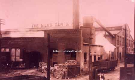The Niles Car & Manufacturing Company buildings built in 1901, are still in use by the Cleveland Steel Container Corporation on Mahoning Avenue at Erie Street.