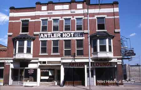 The Antler Hotel as it appeared before urban renewal in 1976.