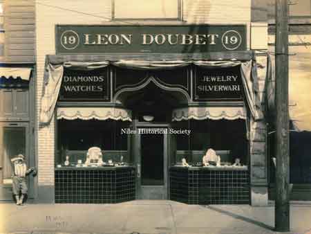 Leon Doubet Jewelry store located in the Hartzell Building at 19 South Main Street