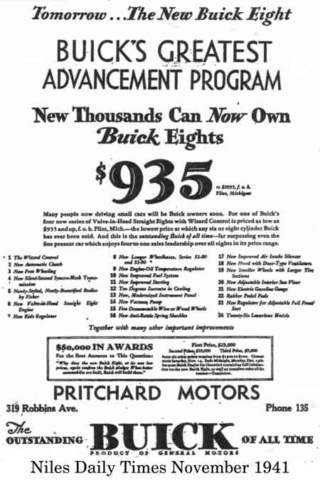 1941 Pritchard Motors Advertisement