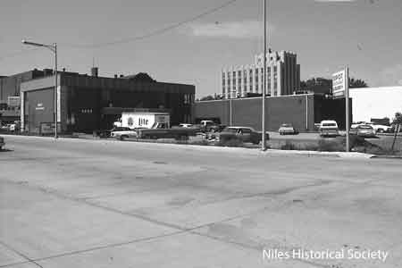 Rear parking lot of the Spot Restaurant.