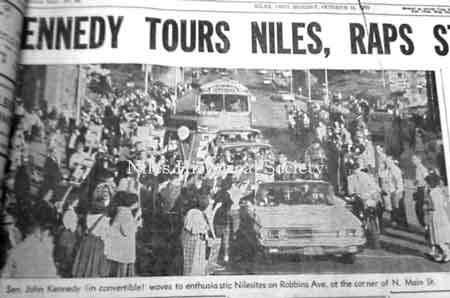 Local Newspaper Images of JFK Motorcade Traveling Through Niles.