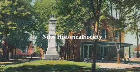 For a short time, services were held in the old Red Town Hall located on the present McKinley Memorial grounds and later ones held in the Presbyterian church on Main Street.