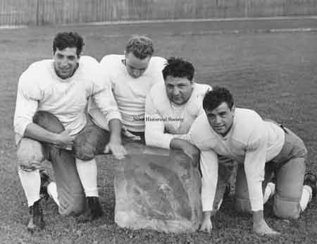 1941 Eagles photograph with Phil Ragazzo(elbow on stone).